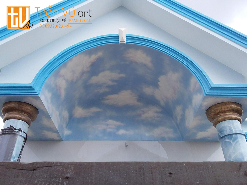 Vẽ trần mây 3D tại KĐT Thiên Đường Bảo Sơn - TT49LHAR - LEHAIS ART