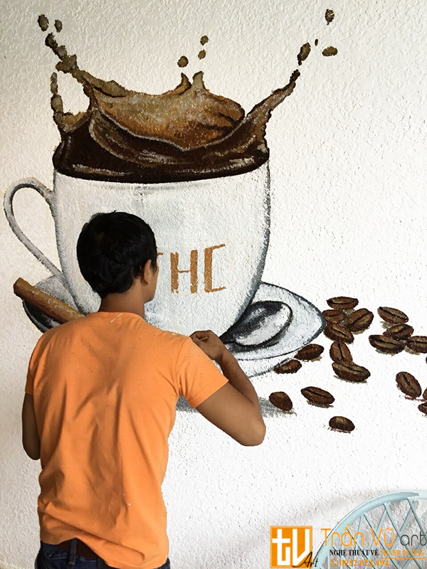 vẽ tranh tường quán cà phê giá rẻ tại hcm