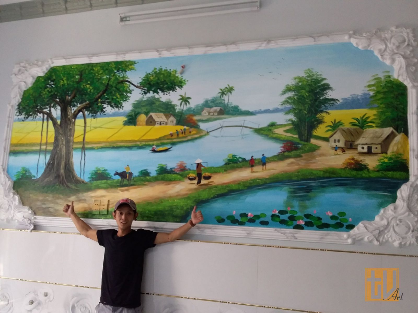 Vẽ tranh tường 3d theo yêu cầu  Học vẽ tranh phong cảnh tranh tường 3d  dạy online miễn phí tại Hà Nội