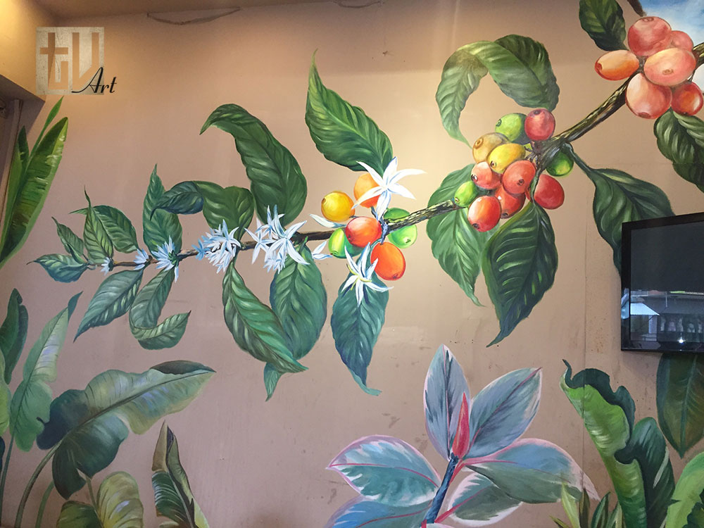 Công Trình Vẽ Tranh Tường Quán Cafe Trà Sữa Đẹp Giá Rẻ Tại An Coffee - Bình  Phước
