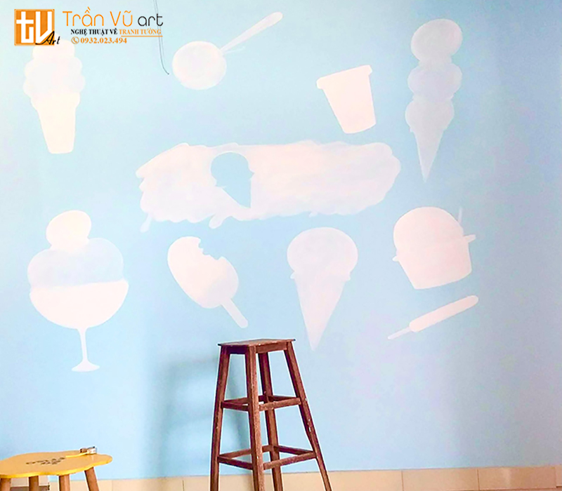 vẽ tranh tường trang trí quán trà sữa